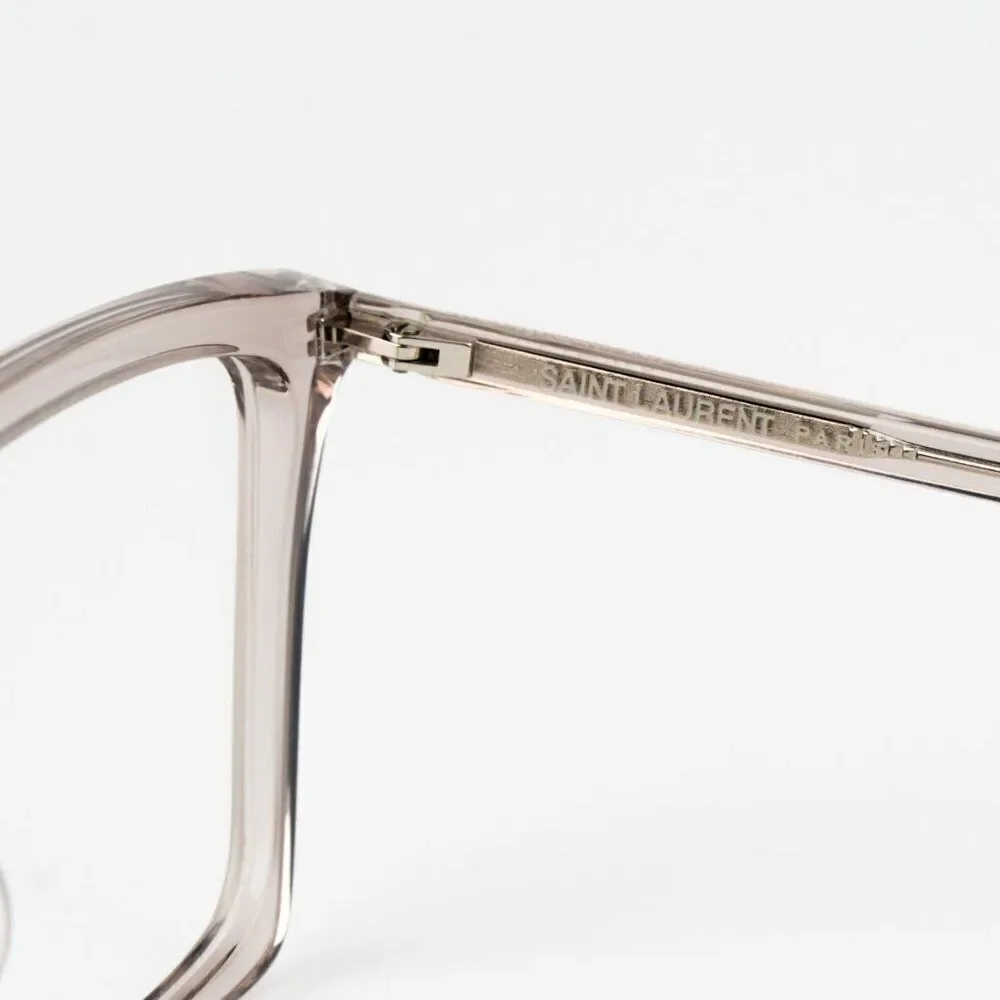 NEW Saint Laurent SL474OPT 003 Transparent Nude Square Women Eyeglasses
